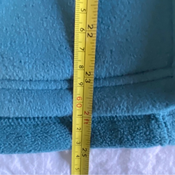 Fleece Jacket Size Medium Lake Tahoe Womens Full Zip Aqua Blue Pockets Floral - Picture 13 of 16
